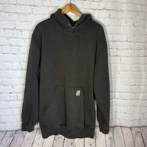 Carhartt Hoodie Mens XL Green Original Fit Workwear Outdoor Casual Distressed